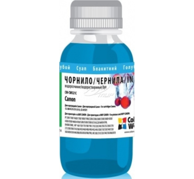 Чорнило ColorWay Canon CL-38/511/CLI-8/521 100мл Cyan (CW-CW521C01)