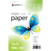 Фотопапір PrintPro глянц. 200г/м, 10x15 PG200-1000