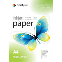 Фотопапір PrintPro глянц. 230г/м, A4 PG230-100