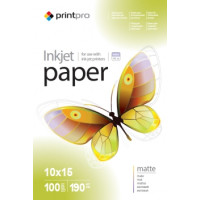 Фотопапір PrintPro матовий 190г/м, 10x15 PM190-100
