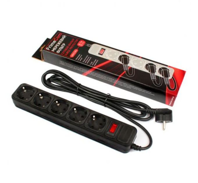 Мережевий фільтр FrimeCom (FC-B4005W) 4.5m Black
