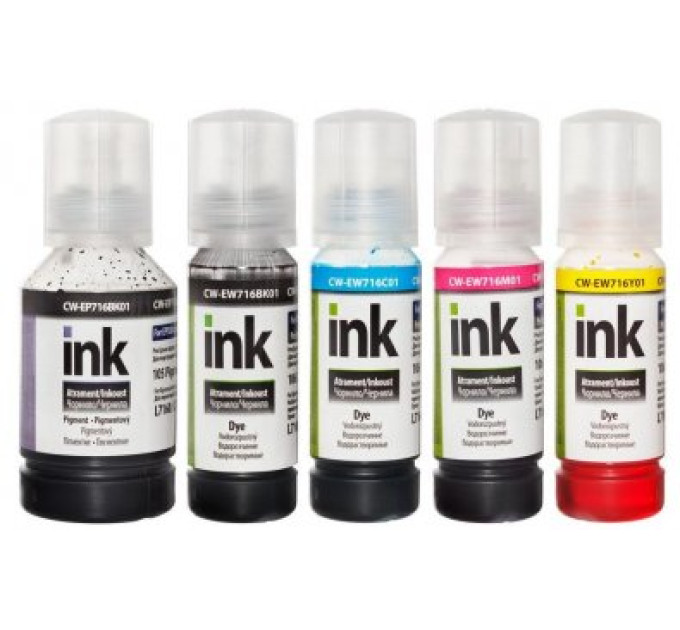 Чорнило ColorWay Epson L7160/7180 (140мл+4х70мл) BKP/BK/C/M/Y (CW-EP716/EW716SET01)