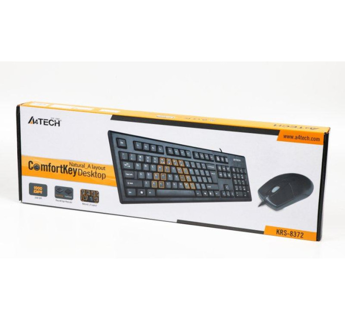 Комплект  (клавіатура + миша )  A4Tech KRS-8372 Black USB