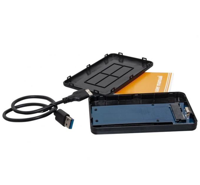Зовнішня кишеня Frime SATA HDD/SSD 2.5", USB3.0, с функцией шифрования данных, Black (FHEE10025U30)