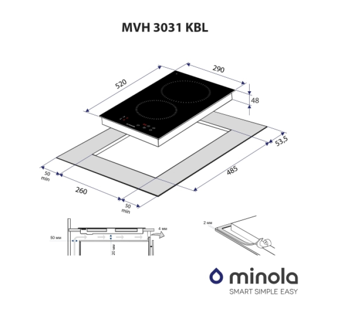 Варильна поверхня електрична Minola MVH 3031 KBL