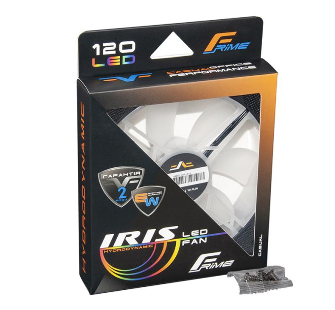 Кулер Frime Iris LED Fan Mid Blue (FLF-HB120MB8), 120х120х25 мм, 3-pin Molex, Blue