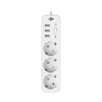 Мережевий фільтр PREMIUM LP-X3 USB 4 м White (2200Вт)