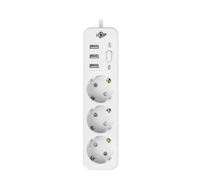Мережевий фільтр PREMIUM LP-X3 USB 4 м White (2200Вт)