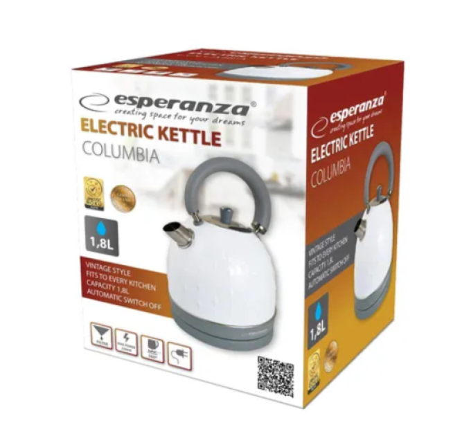 Електрочайник  Esperanza COLAMBIA EKK034W White
