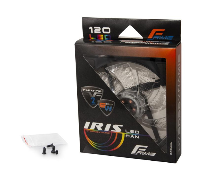Кулер Frime Iris LED Fan 15LED Azure (FLF-HB120A15); 120х120х25мм, 3-pin+4-pin