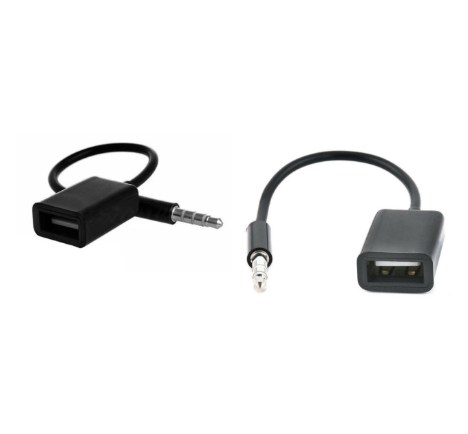 Перехідник аудіо  USB для iPod Shuffle Jack 3.5mm M 4 pin -> USB AF, чорний