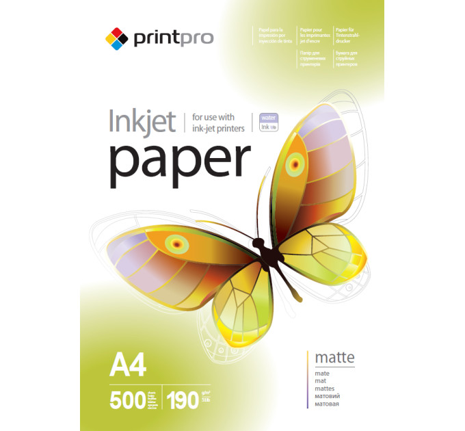 Фотопапір PrintPro матова 190г/м2 A4 500л (PME190500A4)