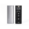 Кишеня для жорстких дисків Frime M.2 NVMe PCIe, USB 3.2 Type-C, Metal, Silver (FHE401.M2UC)