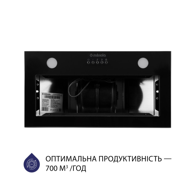 Витяжка повновбудована Minola HBI 5262 BL GLASS 700 LED