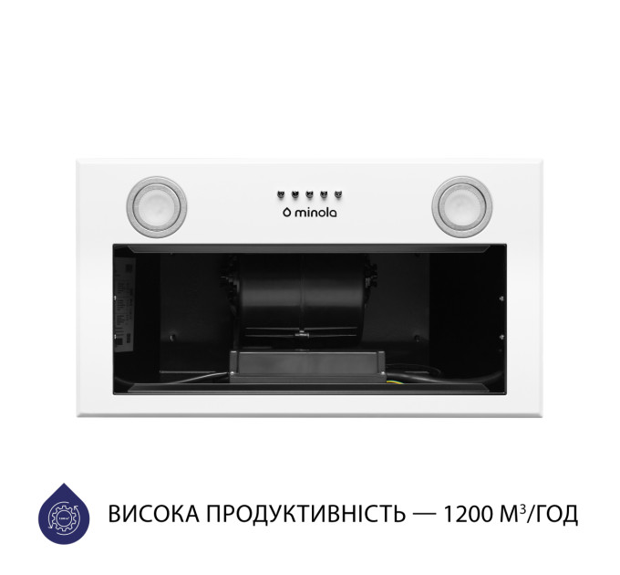 Витяжка повновбудована  Minola HBI 5722 WH 1200 LED