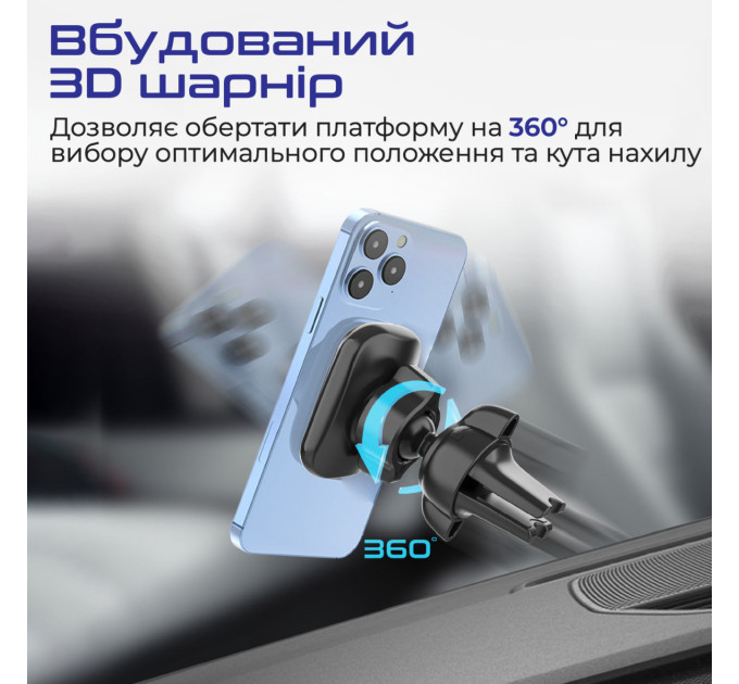 Автомобільний тримач  Promate ventmag-l.black