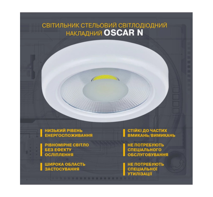 Світильник стельовий світлодіодний  Electrum Oscar-N 40 Вт IP40 4000K (B-LD-1972)