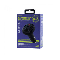 FM-модулятор Remax Lodi Series 2xUSB + Type-C 54.5W Black (RCC331)