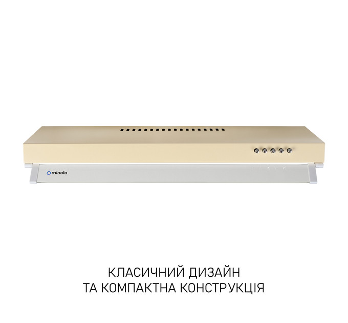 Витяжка  MINOLA HPL 633 IV 60ка/пристінна/плоска/2 двигуни/650куб.м/год/3 швидкості/Слонова кістка