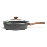 Сковорідка-сотейник  Holmer Natural 28 см з кришкою Чорна (DF-42828-FAMWL)