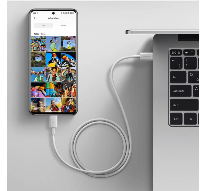 Кабель  1.0m USB Type-C/Type-C Xiaomi Braided White