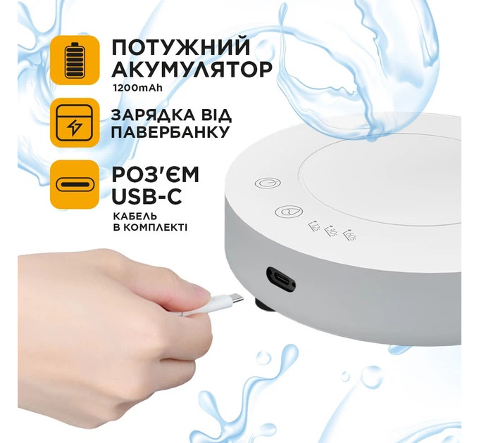 Помпа для води з акумулятором  iKOS AQ-01 Біла (0025-DAH)