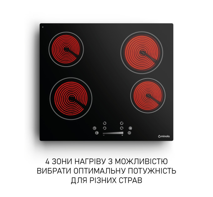 Варильна поверхня склокерамічна  Minola MHS 6074 TBL