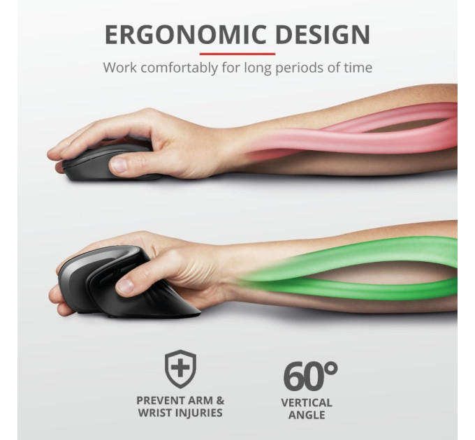 Trust Миша Trust Verro Ergonomic, WL, чорний