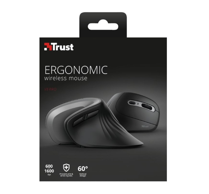 Trust Миша Trust Verro Ergonomic, WL, чорний