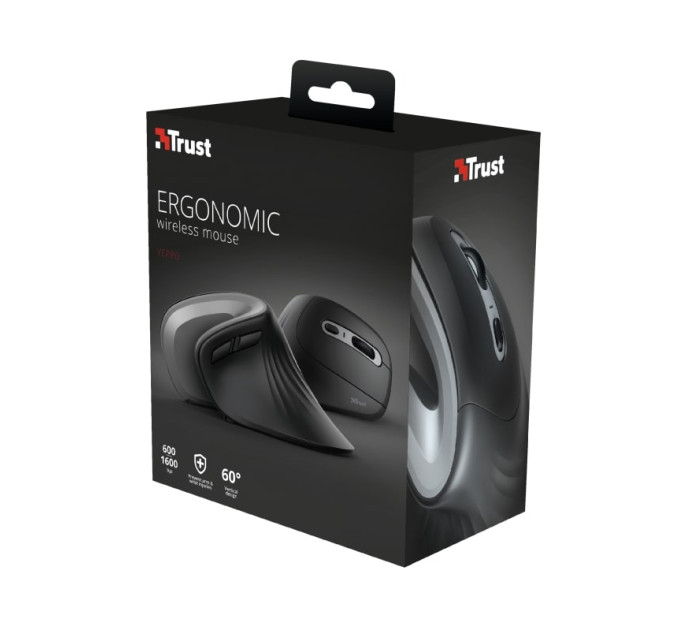 Trust Миша Trust Verro Ergonomic, WL, чорний