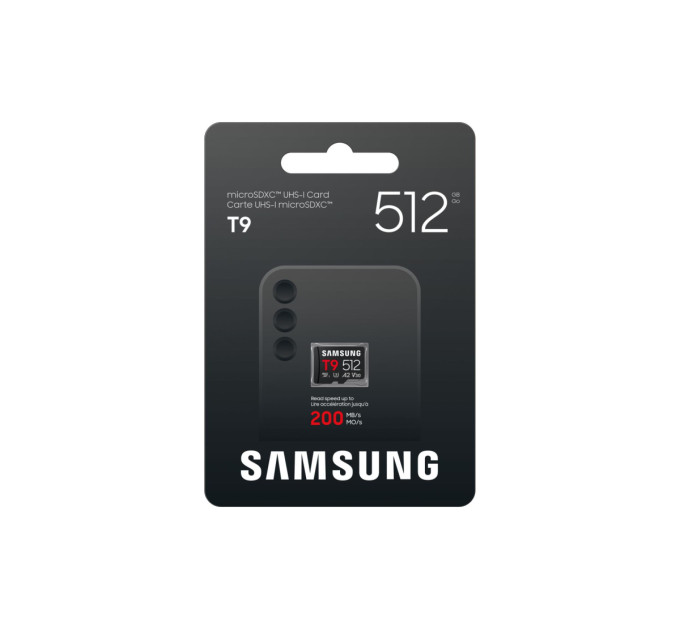 Samsung Карта пам'яті SAMSUNG MICRO SDXC T9 512GB, U3, V30, A2 до 200 Мб/с