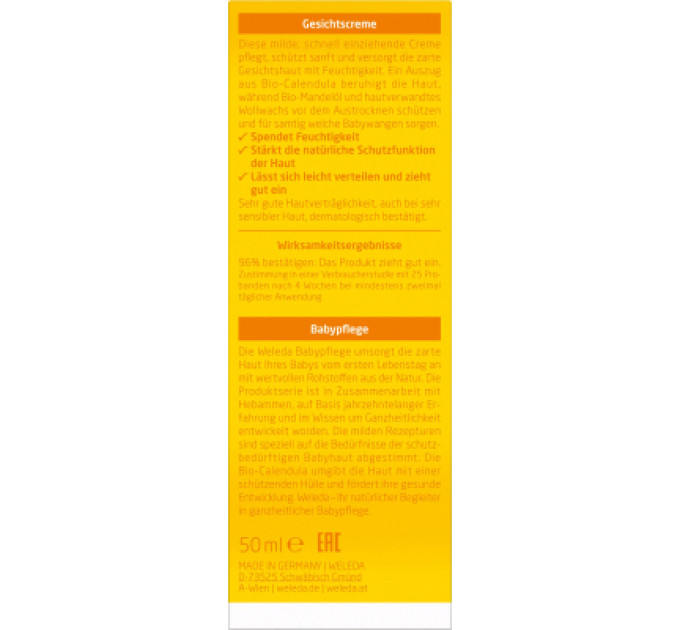 Weleda Дитячий крем Weleda Календула дитячий крем для обличчя 50 ml (4001638096614)