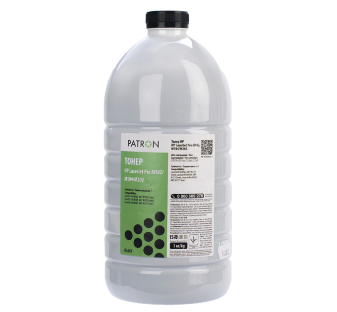 Тонер  HP LJ PRO M102/M203 (CF217A/CF230A) ФЛАКОН 1 кг (PN-HLJPM102-1) PATRON