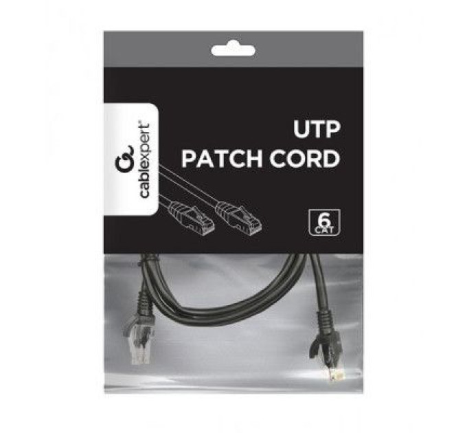 Cablexpert Патч корд Cablexpert PP6U-1.5M/BK, UTP, категорія. 6, литий,  50u" штекер із фіксатором, 1.5 м, чорний