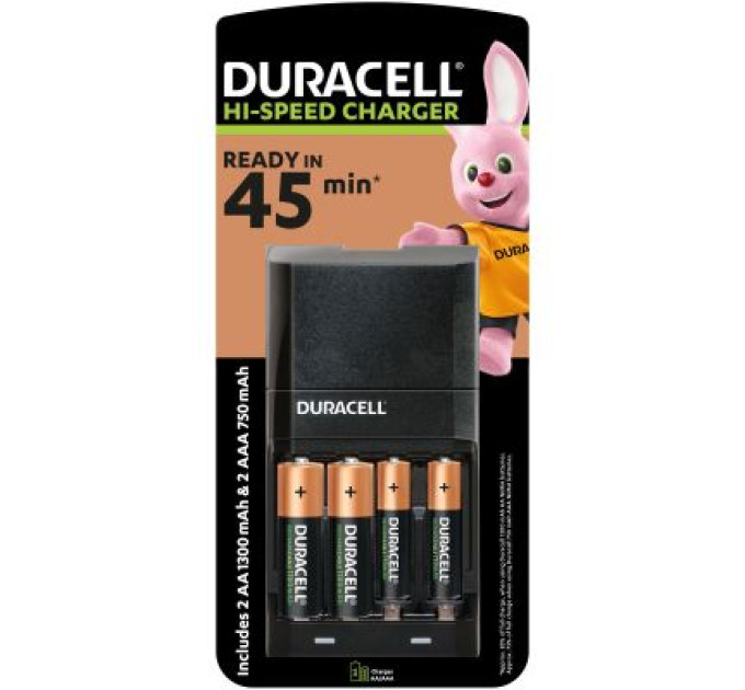 Duracell Зарядний пристрій для акумуляторів Duracell CEF27 + 2 rechar AA1300mAh + 2 rechar AAA750mAh (5001374)