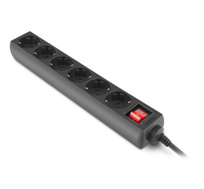 REAL-EL Мережевий фільтр живлення REAL-EL RS-6 Protect M 1.8m, black (EL122300032)