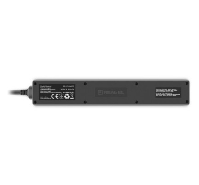 REAL-EL Мережевий фільтр живлення REAL-EL RS-6 Protect M 5m, black (EL122300036)
