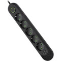 Voltronic Мережевий фільтр живлення Voltronic F05U, 5роз EU, 3*USB Black (F05U-Black)