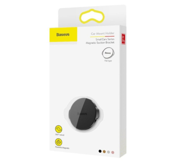 Baseus Універсальний автотримач Baseus Small ears series Magnetic suction bracket (Flat type) black (SUER-C01)