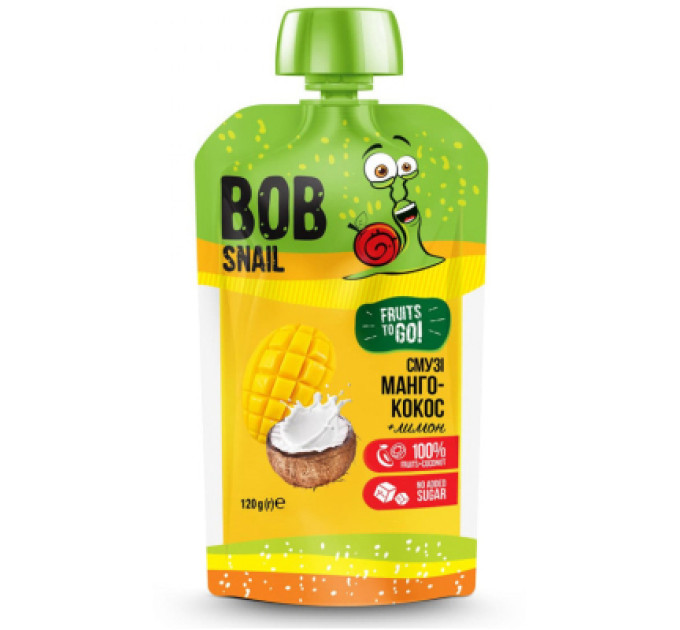 Bob Snail Дитяче пюре Bob Snail Равлик Боб Смузі Манго Кокос 120 г (4820219343660)