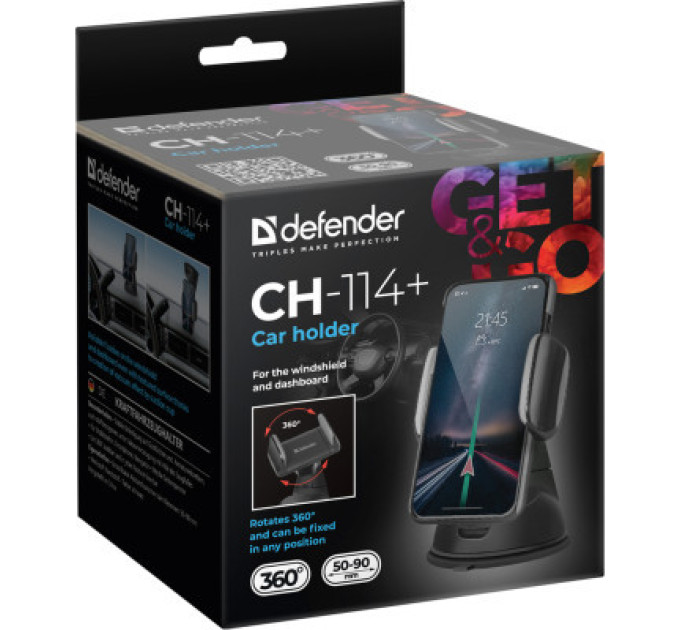 Defender Універсальний автотримач Defender CH-114+ 50-90 мм, на панель (29114)