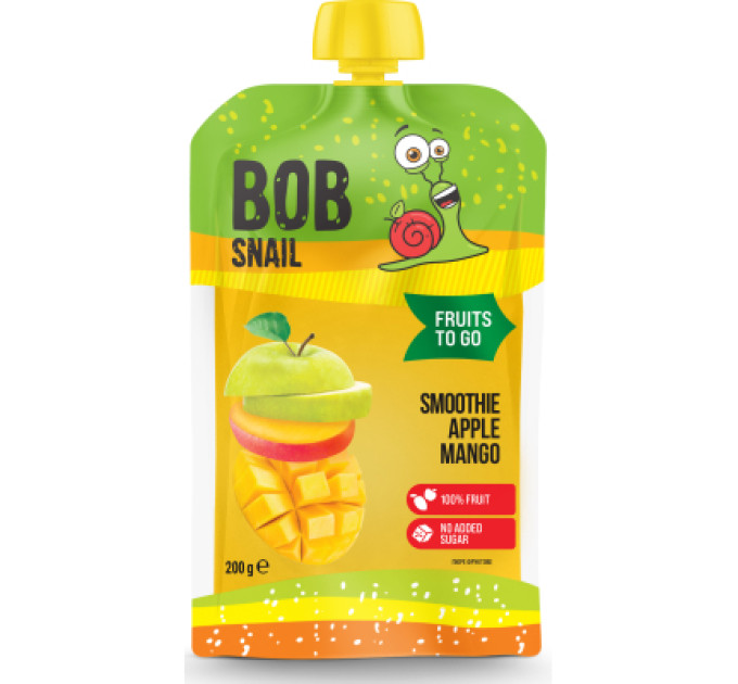 Bob Snail Дитяче пюре Bob Snail Равлик Боб Смузі Яблуко-Манго 200 г (4820219347033)