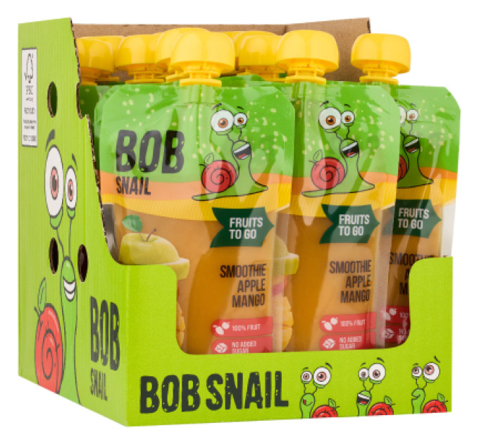 Bob Snail Дитяче пюре Bob Snail Равлик Боб Смузі Яблуко-Манго 200 г (4820219347033)