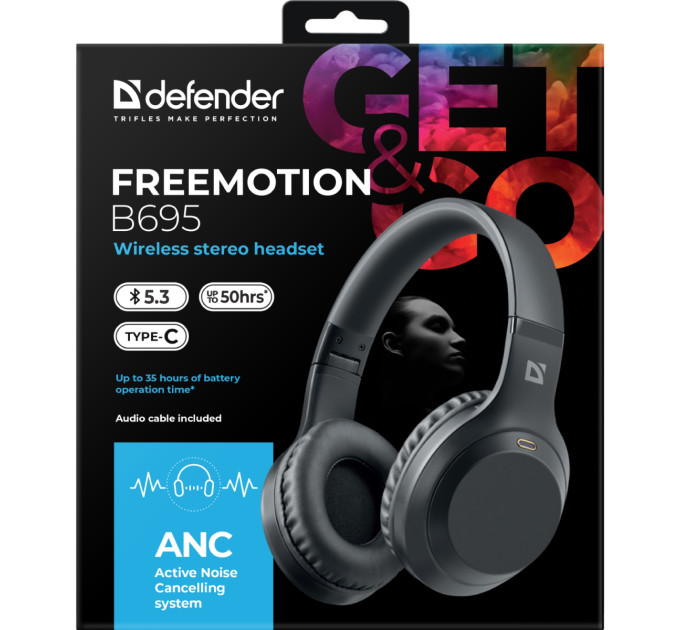 Defender Навушники Defender FreeMotion B695 Bluetooth ANC Black (63695)