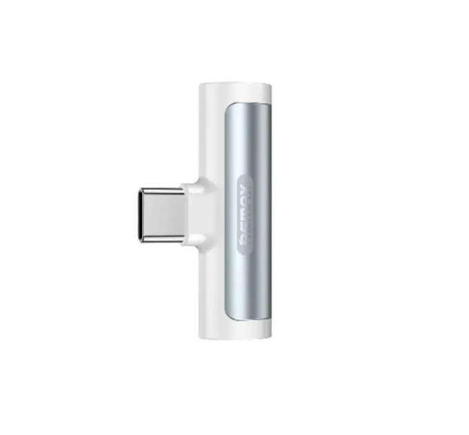 Remax Адаптер Remax RL-LA03a Smooth 2in1 USB Type-C-3.5mm/USB Type-C White (6954851298809)