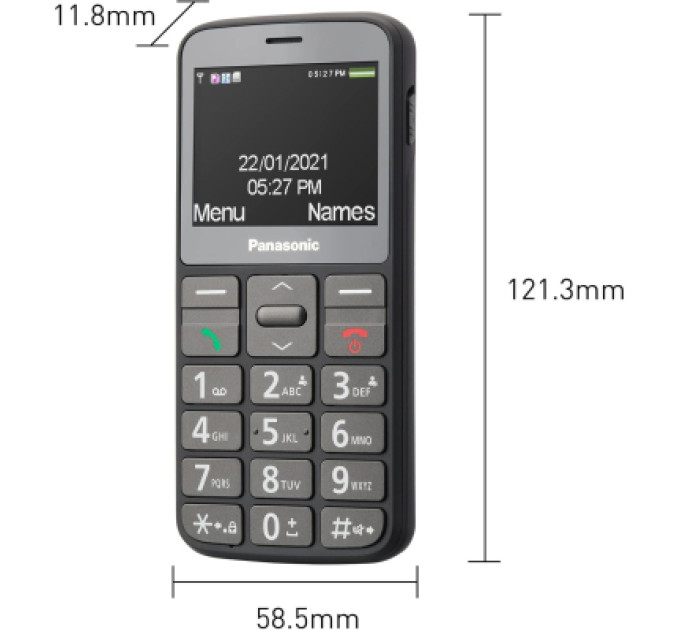 Panasonic Мобільний телефон Panasonic KX-TU160 Grey (KX-TU160EXG)