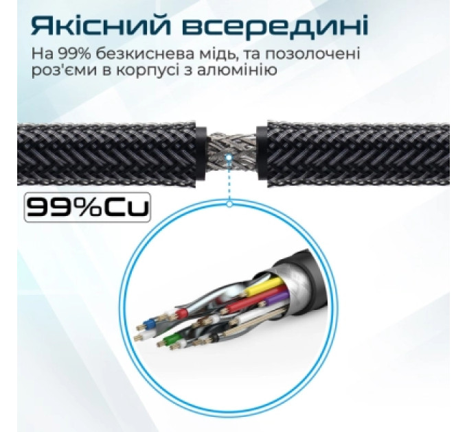 Promate Кабель мультимедійний HDMI to HDMI v.2.0 prolink4k1-500.black Promate (prolink4k1-500.black)