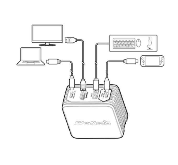 AVerMedia Зарядний пристрій AVerMedia GC313 CORE GO 100W 2хUSB-С 1хUSB-A 1xHDMI black (40AAGC313AWN)