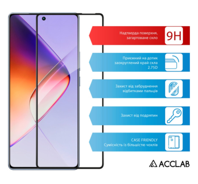 ACCLAB Скло захисне ACCLAB Full Glue Infinix Note 40 4G Black (1283126594885)