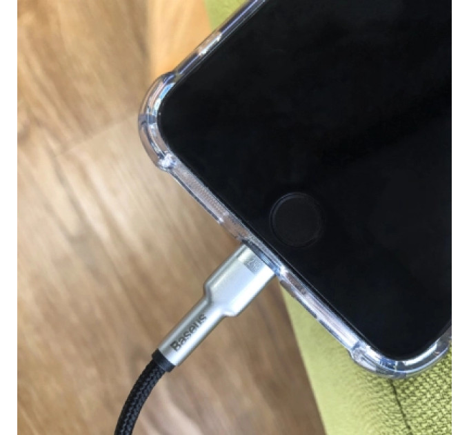 Baseus Дата кабель USB 2.0 AM to Lightning 1.0m Cafule Metal 2.4A black Baseus (CALJK-A01)
